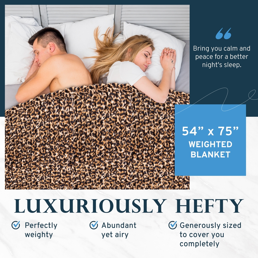 Leopard Print Chunky Knit Blanket